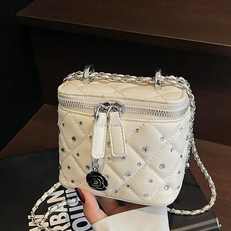 Studded Mini Crossbody Bag with Chain Strap - Image 5