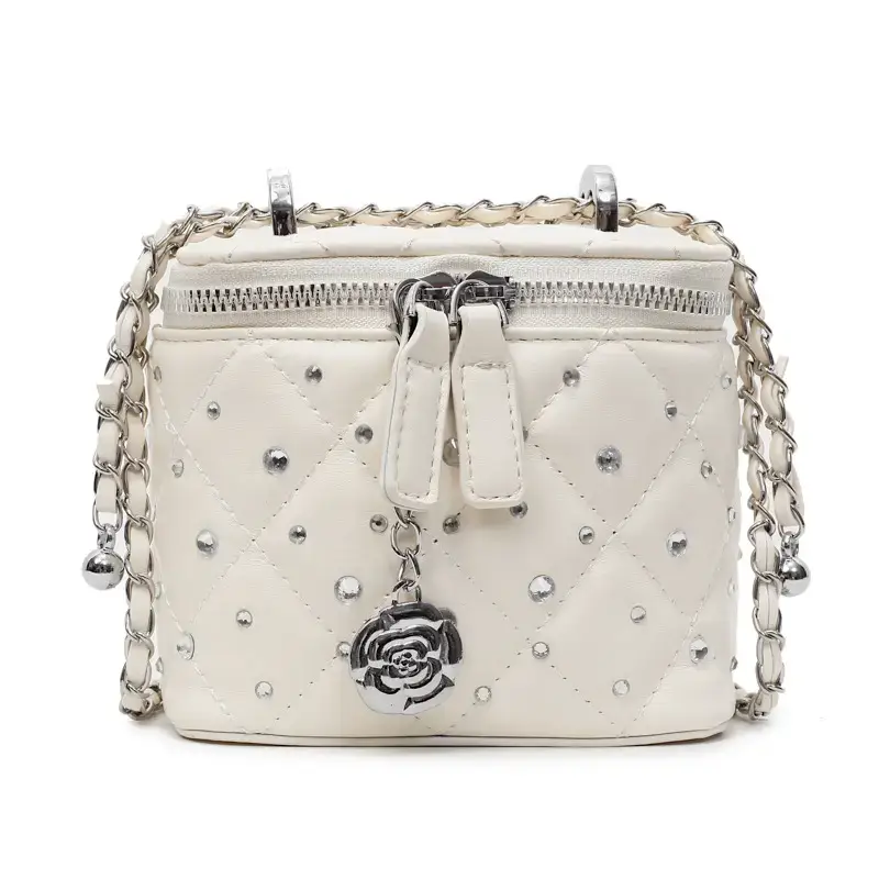 Studded Mini Crossbody Bag with Chain Strap - Image 9
