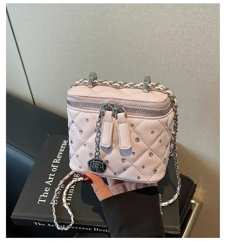 Studded Mini Crossbody Bag with Chain Strap — feature 1