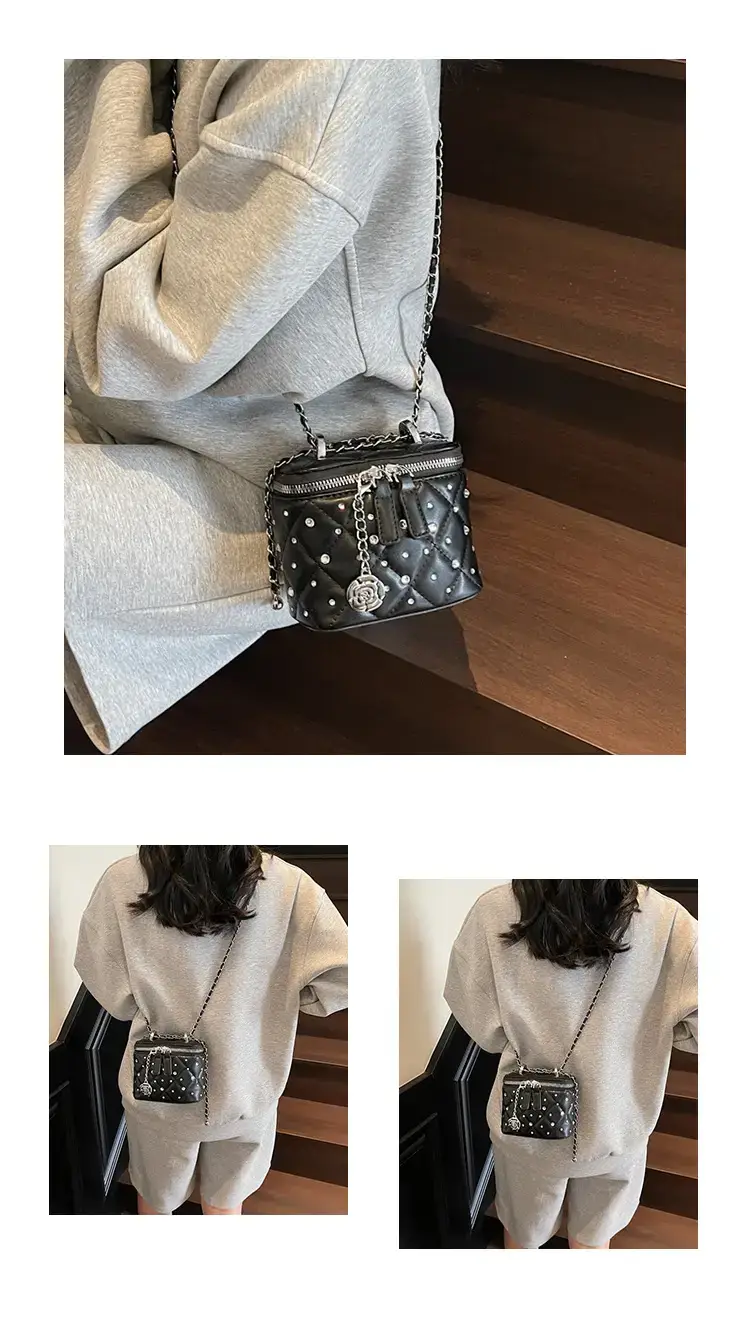Studded Mini Crossbody Bag with Chain Strap — feature 11