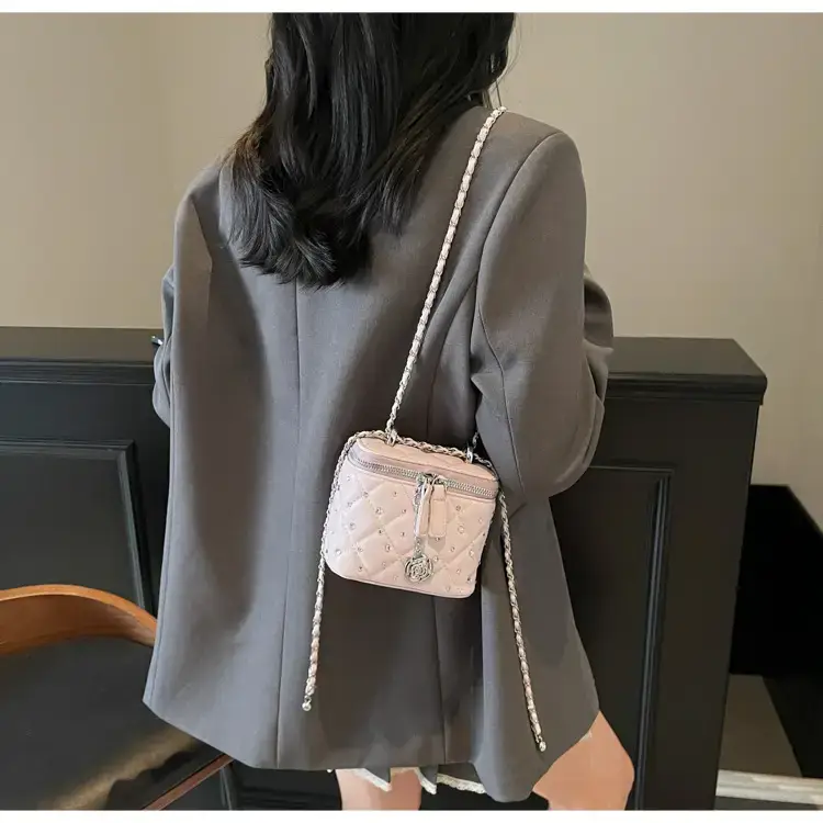 Studded Mini Crossbody Bag with Chain Strap — feature 14
