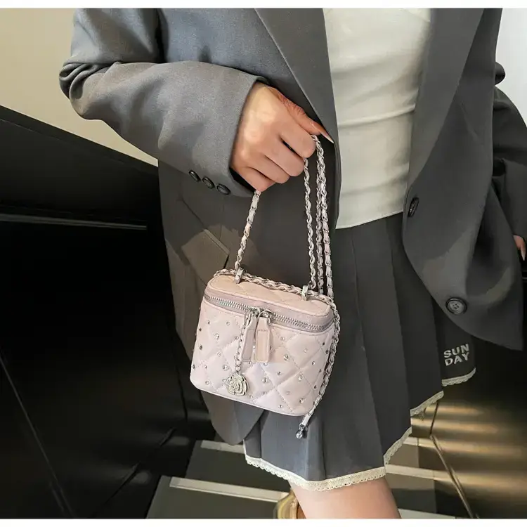 Studded Mini Crossbody Bag with Chain Strap — feature 15
