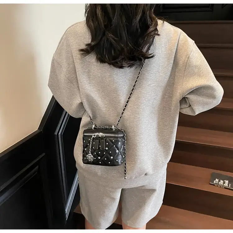 Studded Mini Crossbody Bag with Chain Strap — feature 25