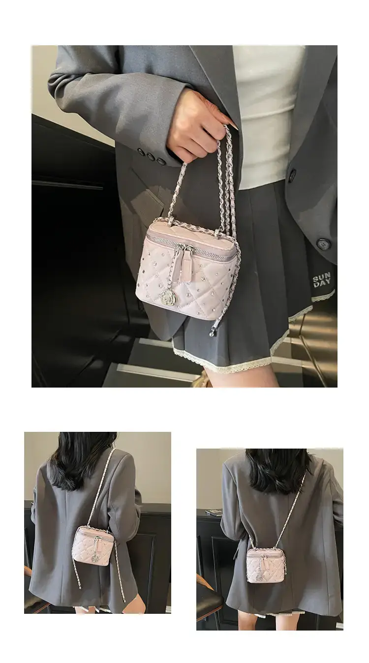 Studded Mini Crossbody Bag with Chain Strap — feature 9