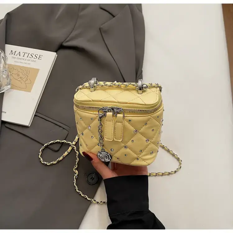 Studded Mini Crossbody Bag with Chain Strap - Image 4