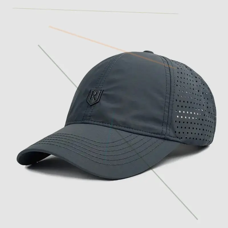 Men's Blue Mesh Big Head Cap with Perforation - Image 3