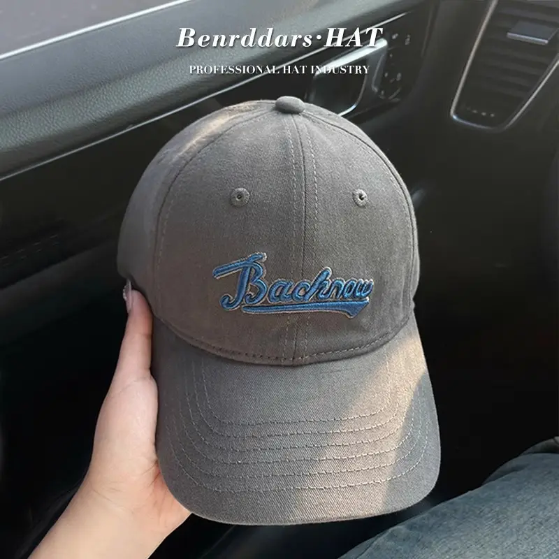 2025 Korean-style Red Baseball Cap with "Backing" Embroidery - Image 11