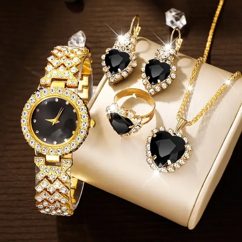 Cheyin European and American Ins Cross-Border Popular Women's Watch Rhinestone Jewelry Hot Selling Colored Diamond British Watch Women's Watch Exquisite Set — feature 10