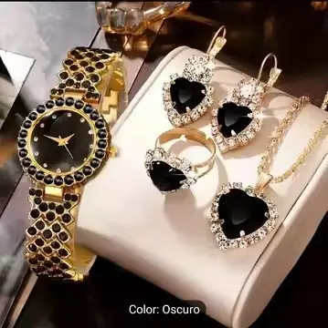 Cheyin European and American Ins Cross-Border Popular Women's Watch Rhinestone Jewelry Hot Selling Colored Diamond British Watch Women's Watch Exquisite Set