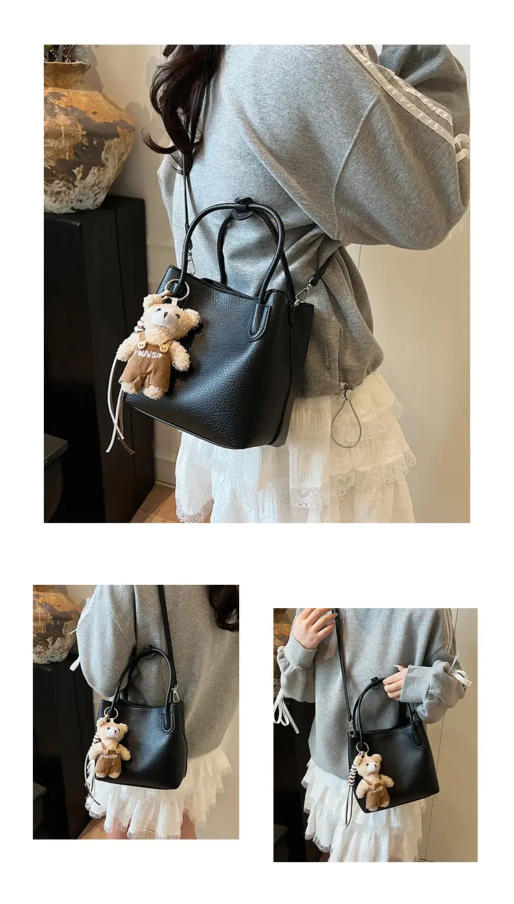 Women Crossbody Bag Black Leather Summer Commuter — feature 11