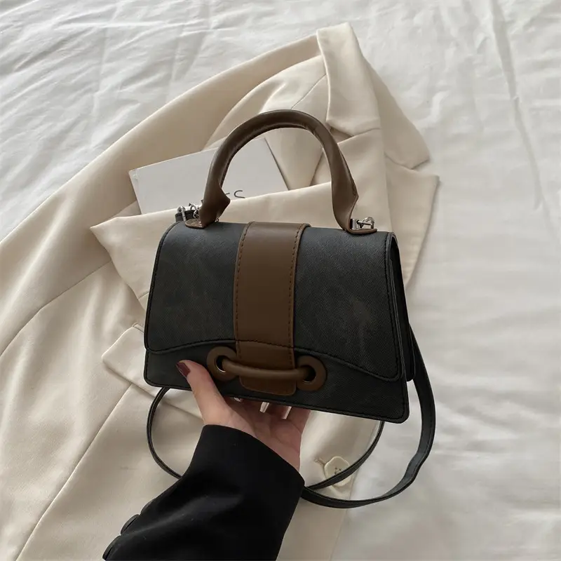 Women's Mini Handheld Bag with Leather Strap - Image 3