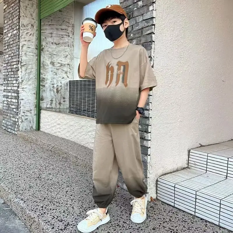 Boys 2025 Gradient T-Shirt Two-Piece Set - Image 5