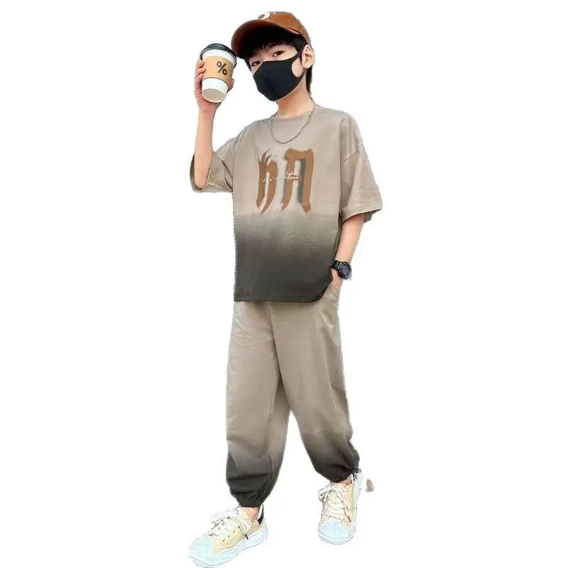 Boys 2025 Gradient T-Shirt Two-Piece Set - Image 6