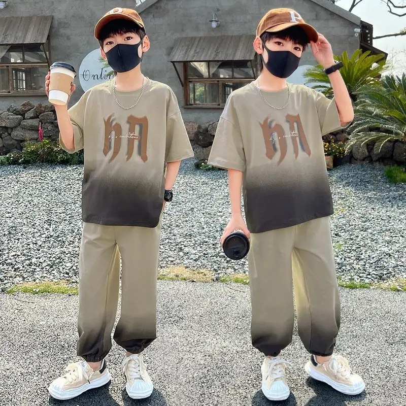 Boys 2025 Gradient T-Shirt Two-Piece Set — feature 10