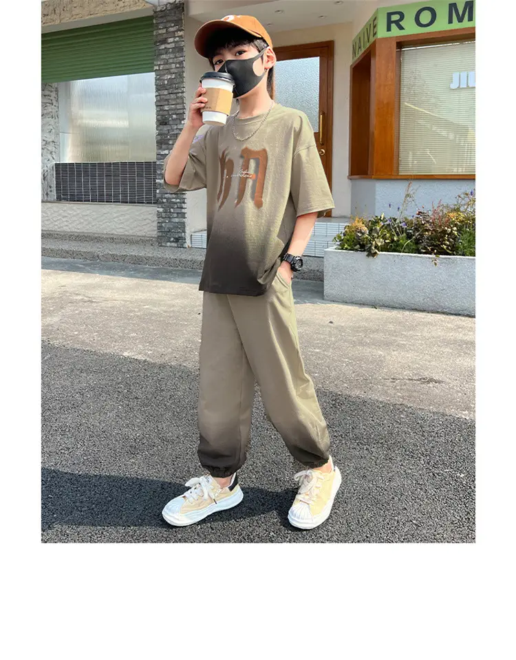 Boys 2025 Gradient T-Shirt Two-Piece Set — feature 6