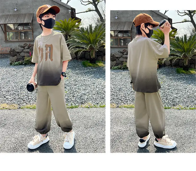Boys 2025 Gradient T-Shirt Two-Piece Set — feature 8
