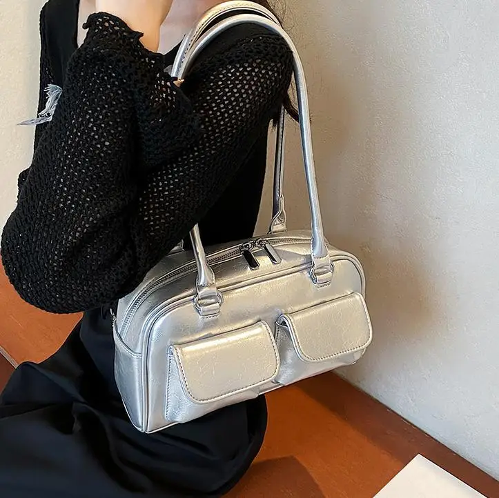 Women's Maroon Leather Commuter Handbag 2025 New Arrival