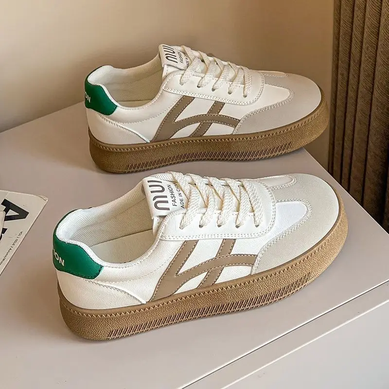 Women's Green Canvas Casual Sneakers 2025 Spring Autumn - Image 2