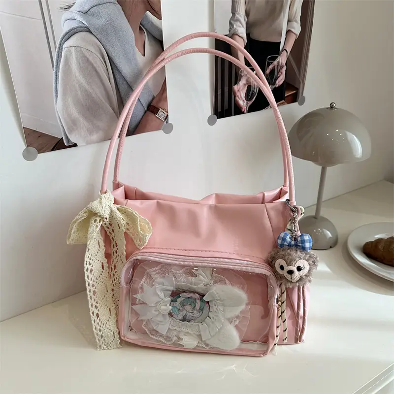 Cute Cartoon Transparent Shoulder Bag for Women - Image 2