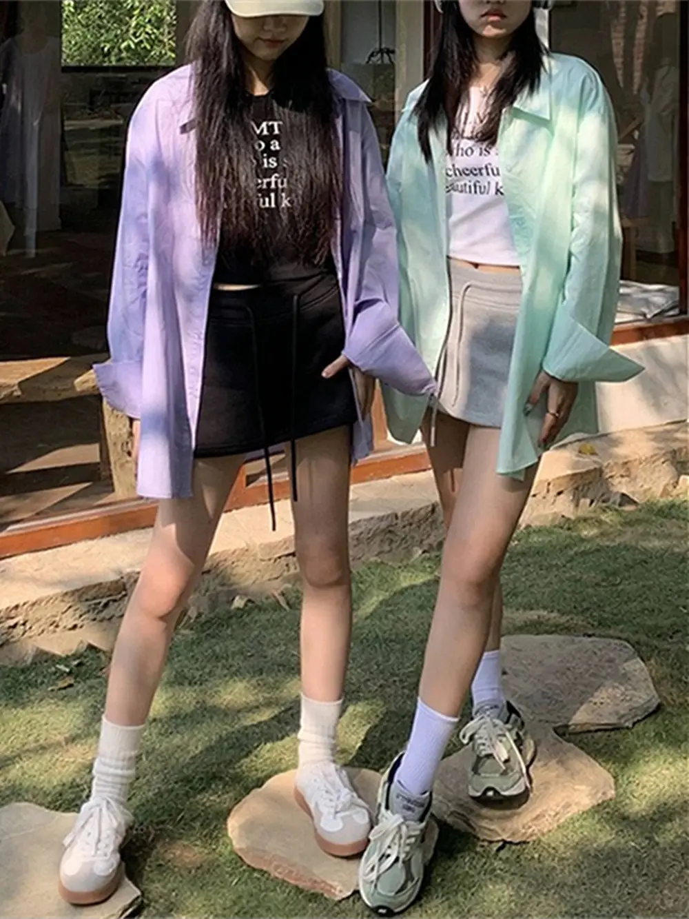 Korean high-end blue shirt jacket women's spring and summer loose long sleeve temperament lazy wind shirt wholesale — feature 17