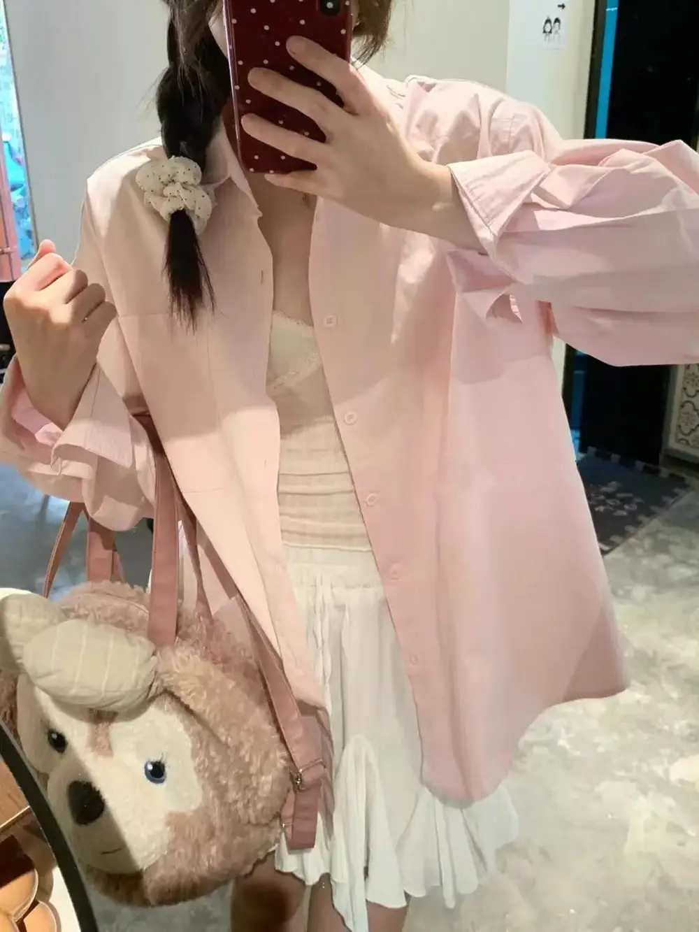 Korean high-end blue shirt jacket women's spring and summer loose long sleeve temperament lazy wind shirt wholesale