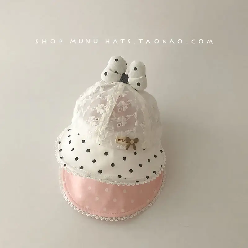 Baby's Pink Lace Sun Hat with Bow — feature 9