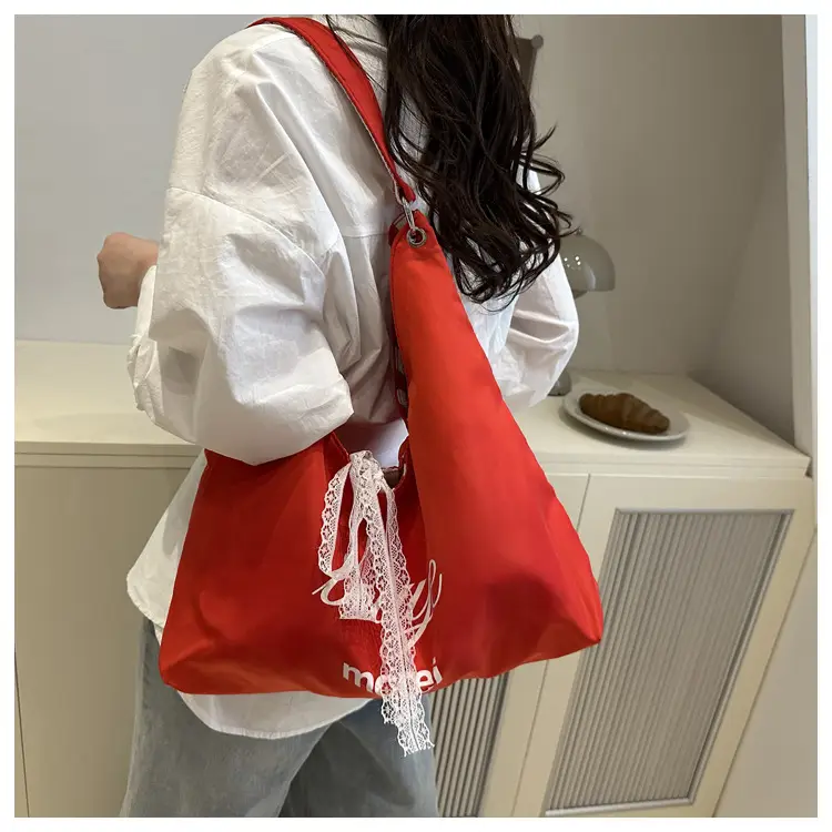 Red White Striped Double Sided Tote Bag — feature 11