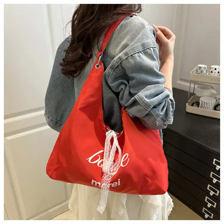 Red White Striped Double Sided Tote Bag — feature 13