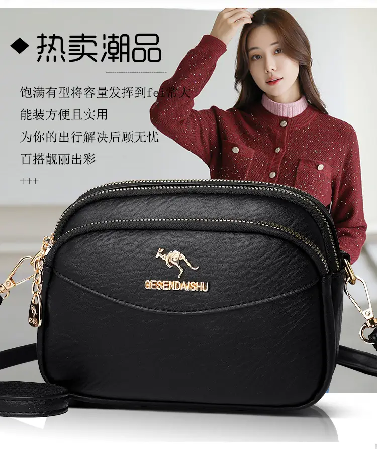 Black Korean Style Shoulder Crossbody Bag for Women — feature 2