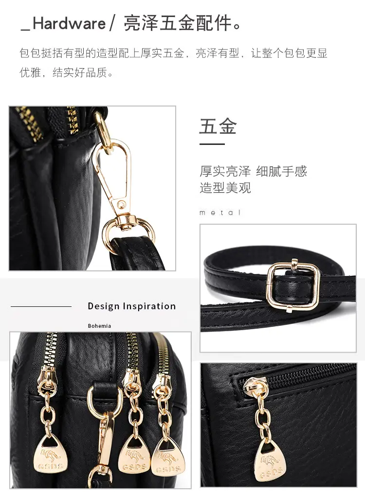 Black Korean Style Shoulder Crossbody Bag for Women — feature 6