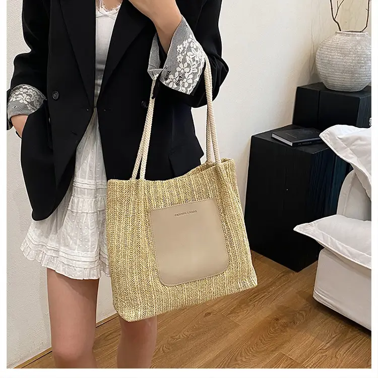 Women Woven Straw Shoulder Bag Large Capacity 2025 — feature 16