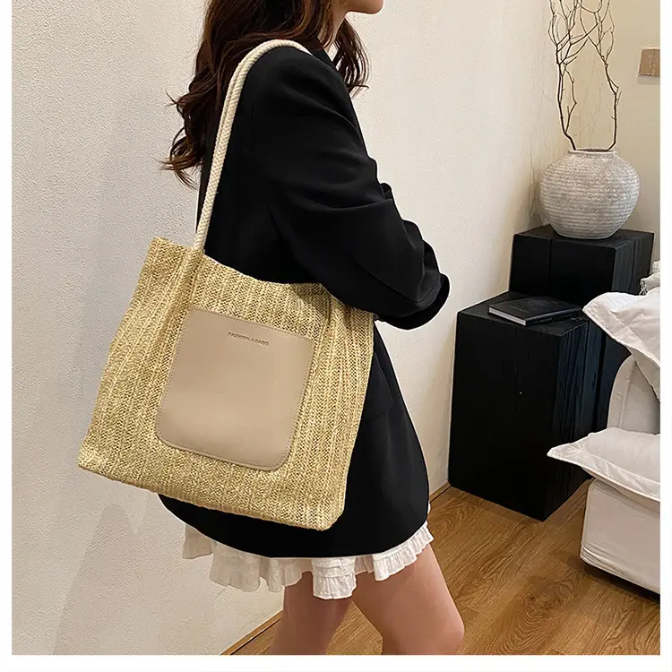 Women Woven Straw Shoulder Bag Large Capacity 2025 — feature 17