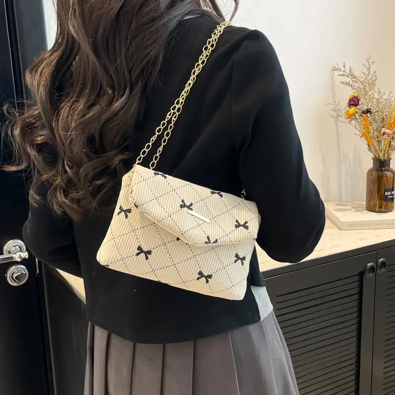 Women's Printed Bow Shoulder Bag 2025 Summer - Image 7
