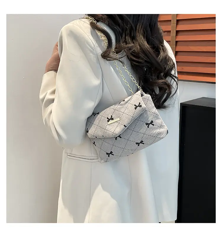 Women's Printed Bow Shoulder Bag 2025 Summer — feature 19