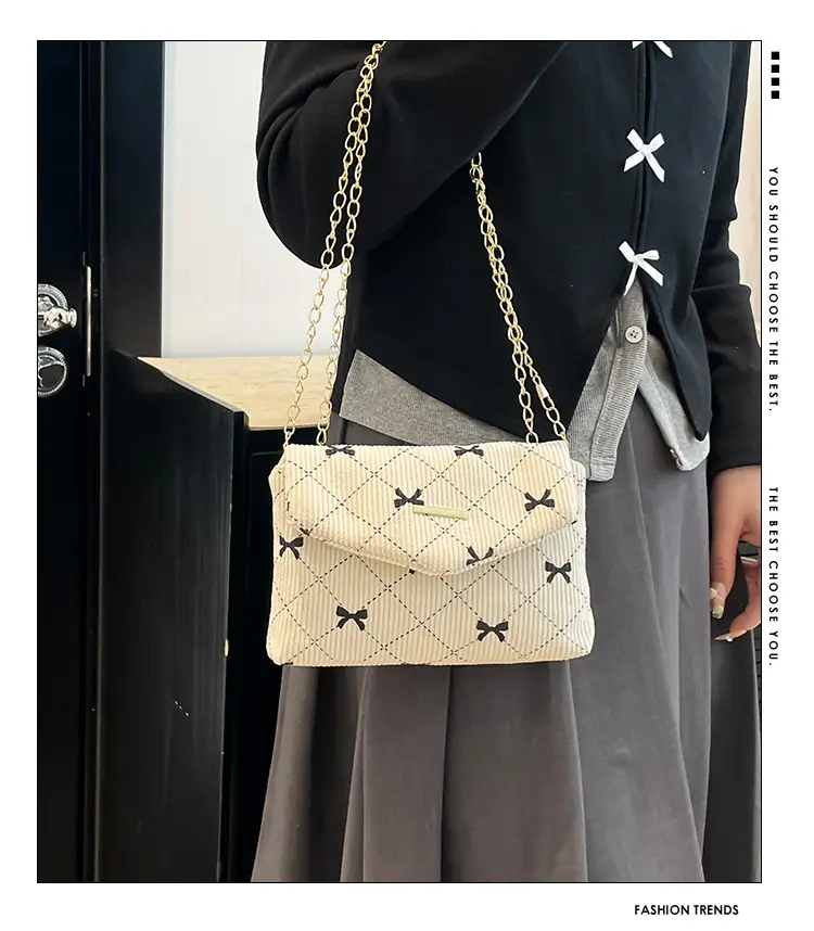Women's Printed Bow Shoulder Bag 2025 Summer — feature 2