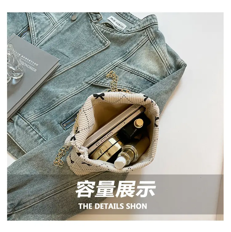 Women's Printed Bow Shoulder Bag 2025 Summer — feature 8