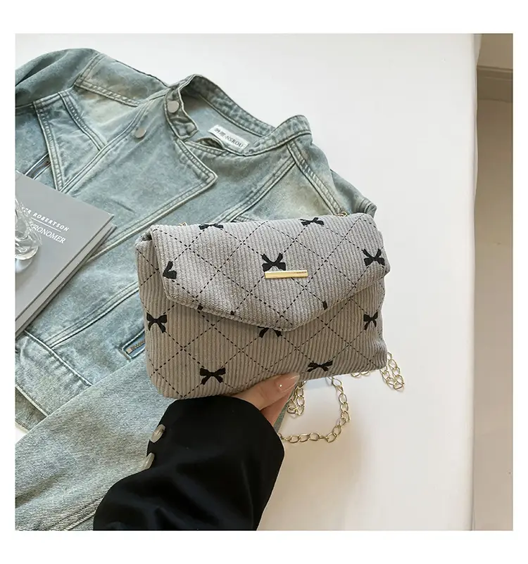 Women's Printed Bow Shoulder Bag 2025 Summer - Image 4