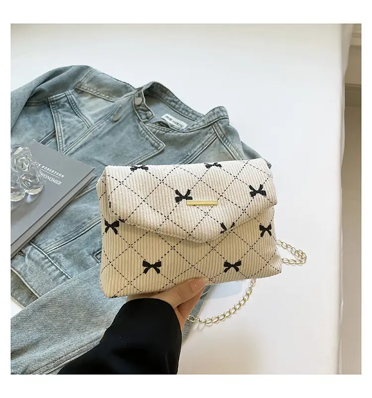 Women's Printed Bow Shoulder Bag 2025 Summer - Image 5