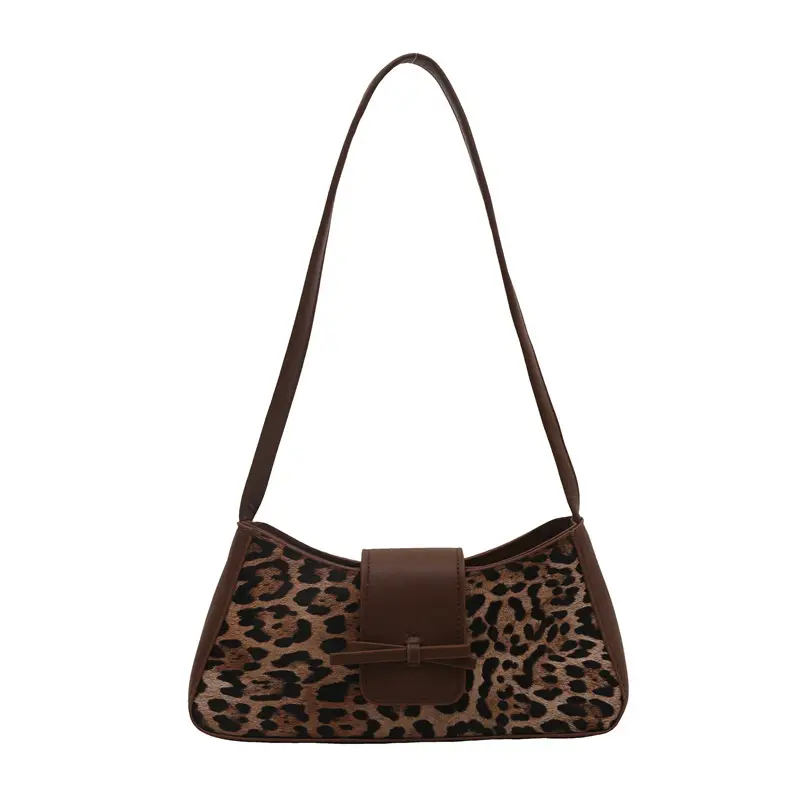 Leopard Print Red Shoulder Bag for Women - Image 9