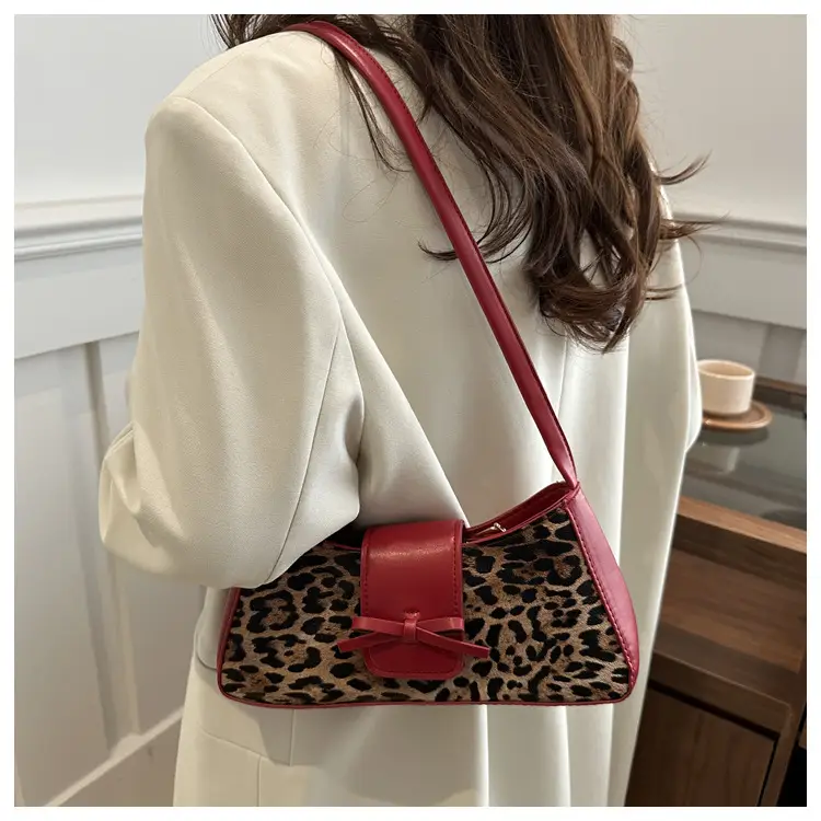 Leopard Print Red Shoulder Bag for Women — feature 11