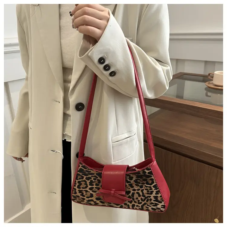 Leopard Print Red Shoulder Bag for Women — feature 13