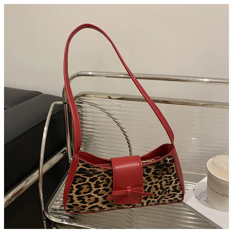 Leopard Print Red Shoulder Bag for Women — feature 24