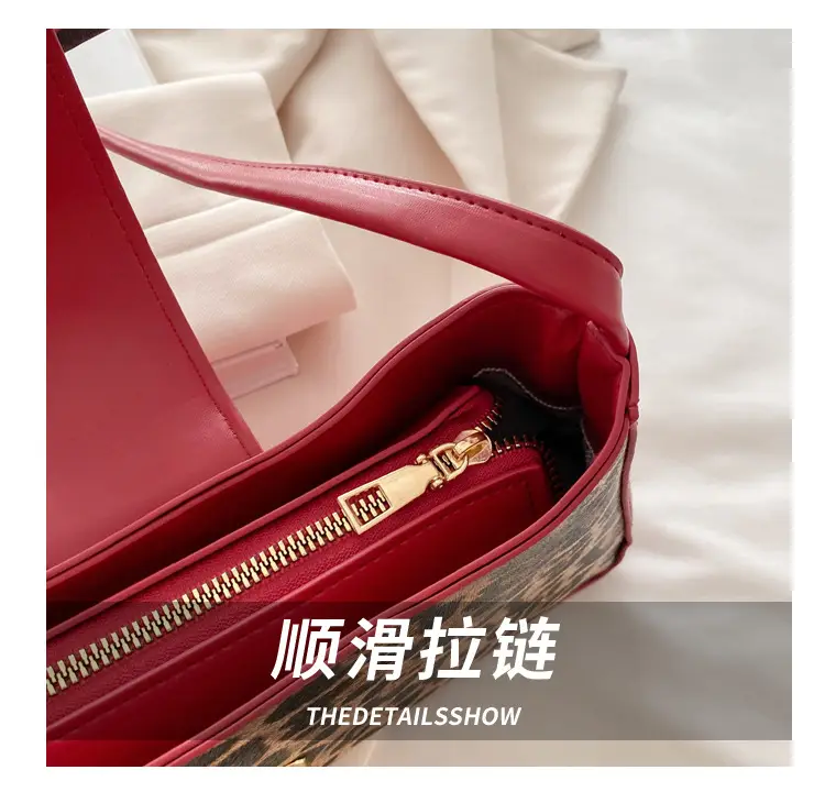 Leopard Print Red Shoulder Bag for Women — feature 4