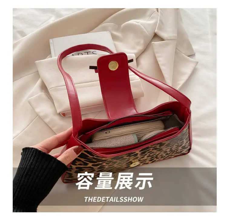 Leopard Print Red Shoulder Bag for Women — feature 6