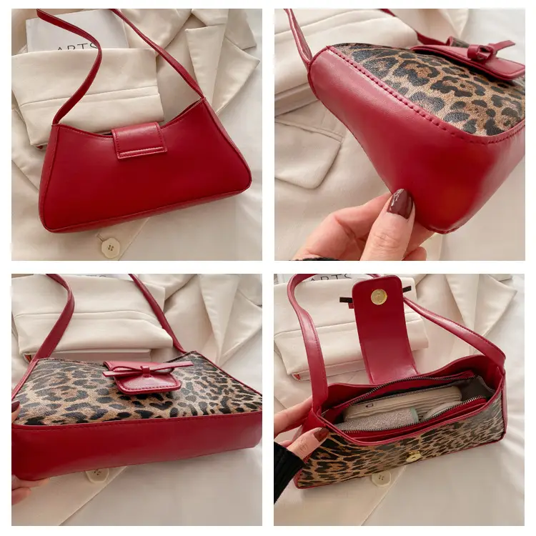 Leopard Print Red Shoulder Bag for Women — feature 7