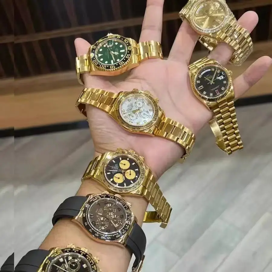 Men's Gold Automatic Mechanical Watch 3-Bead 5-Bead Wholesale — feature 2