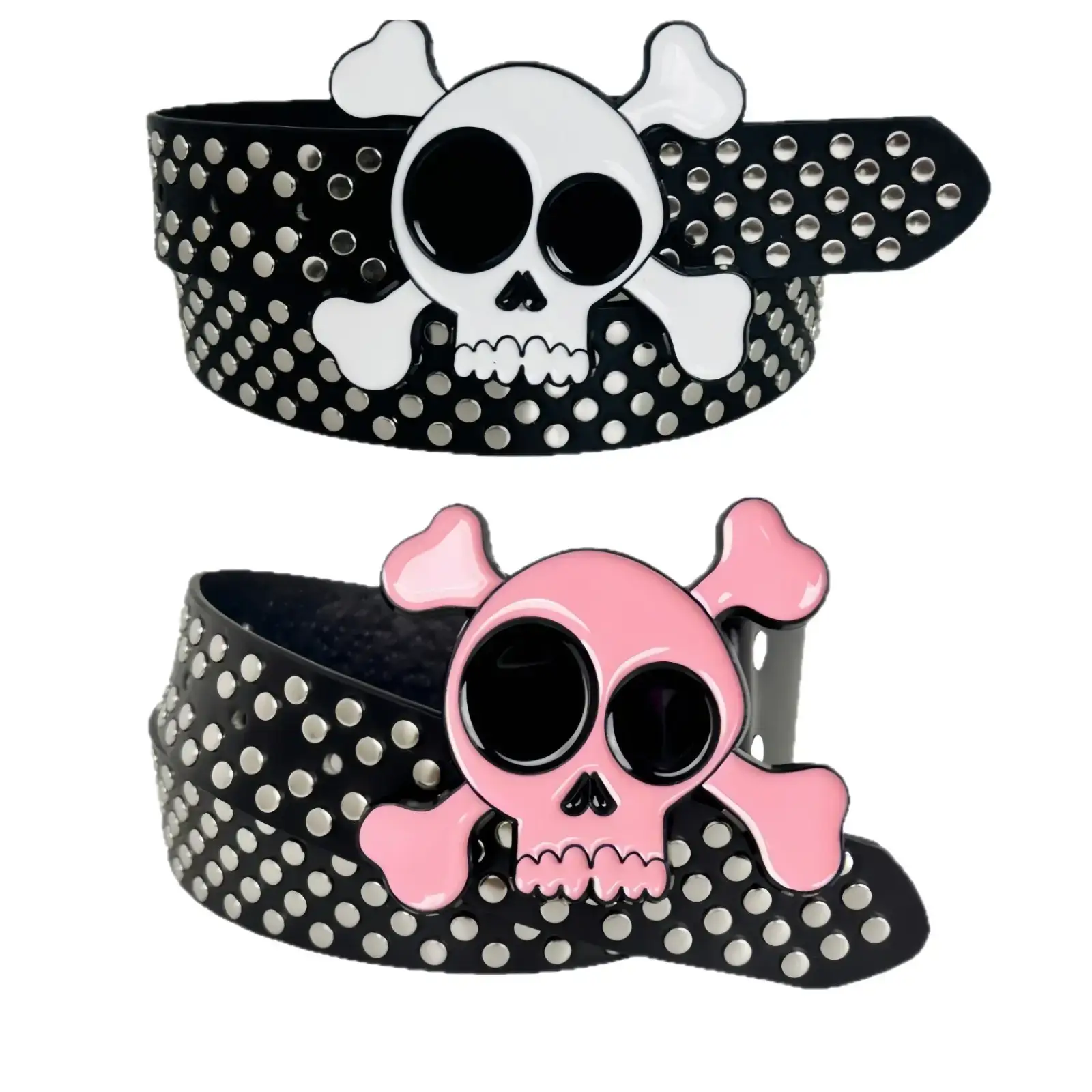 Black Skull Rivet Belt for Men Women Hip Hop Gothic - Image 9