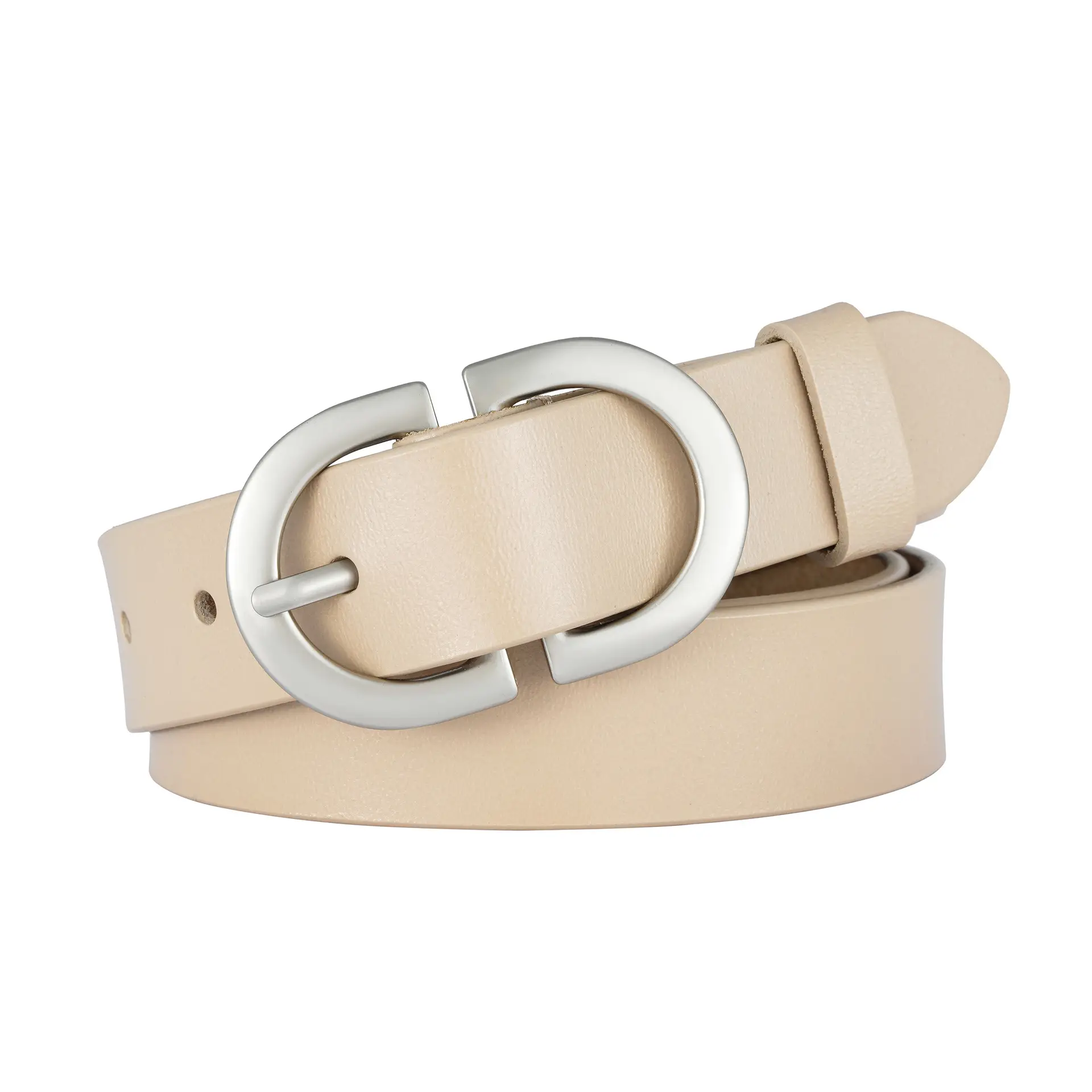 Women's Brown Cowhide Belt with Silver Buckle - Image 8