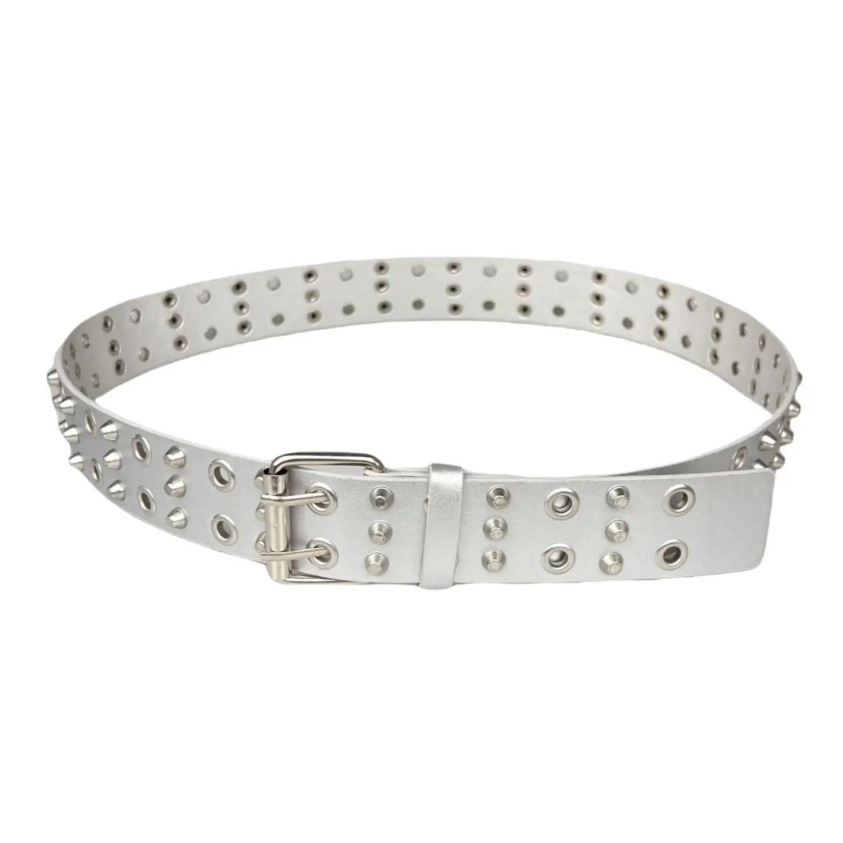Black Rivet Belt for Men with Double Buckle — feature 5