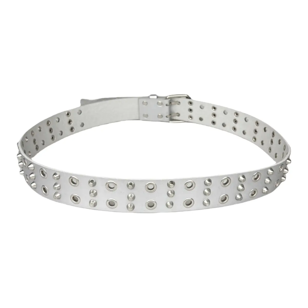 Black Rivet Belt for Men with Double Buckle — feature 6